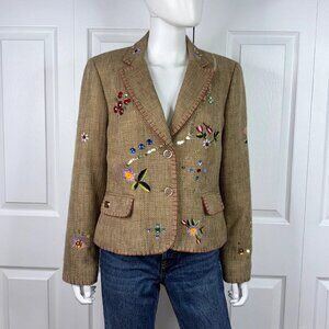 FOCUS 2000 Magnificent women's embroidered blazer size 14 LIKE NEW!!